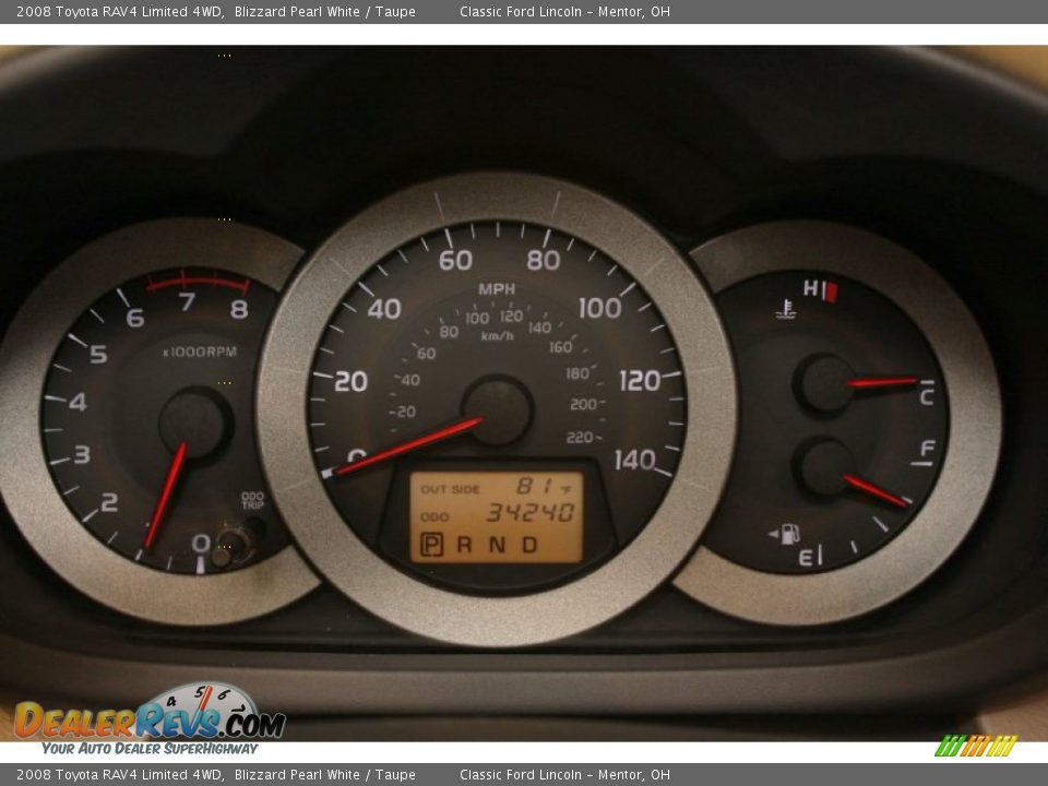 2008 Toyota RAV4 Limited 4WD Blizzard Pearl White / Taupe Photo #11