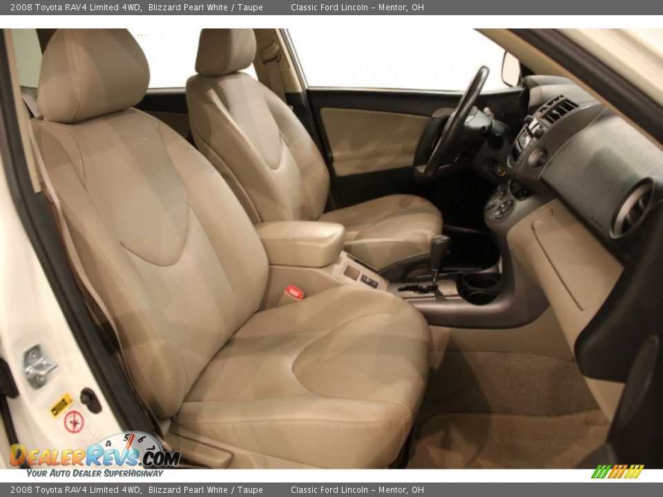2008 Toyota RAV4 Limited 4WD Blizzard Pearl White / Taupe Photo #14