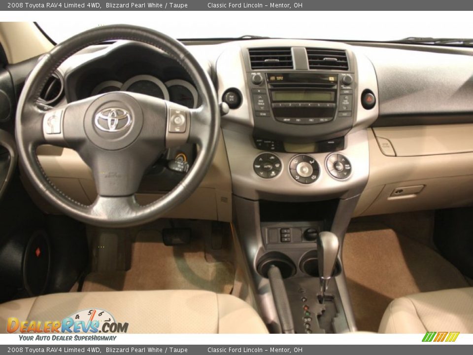 2008 Toyota RAV4 Limited 4WD Blizzard Pearl White / Taupe Photo #17