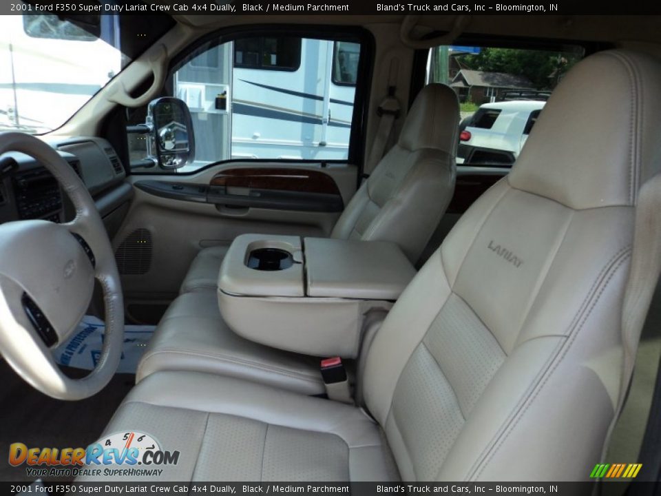 2001 Ford F350 Super Duty Lariat Crew Cab 4x4 Dually Black / Medium Parchment Photo #5