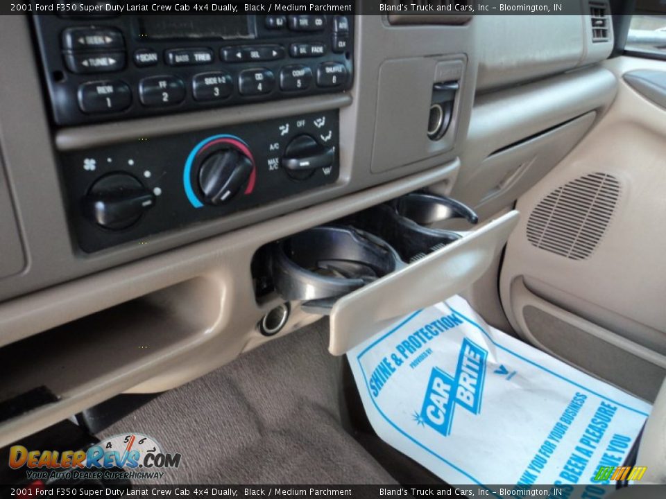 2001 Ford F350 Super Duty Lariat Crew Cab 4x4 Dually Black / Medium Parchment Photo #13
