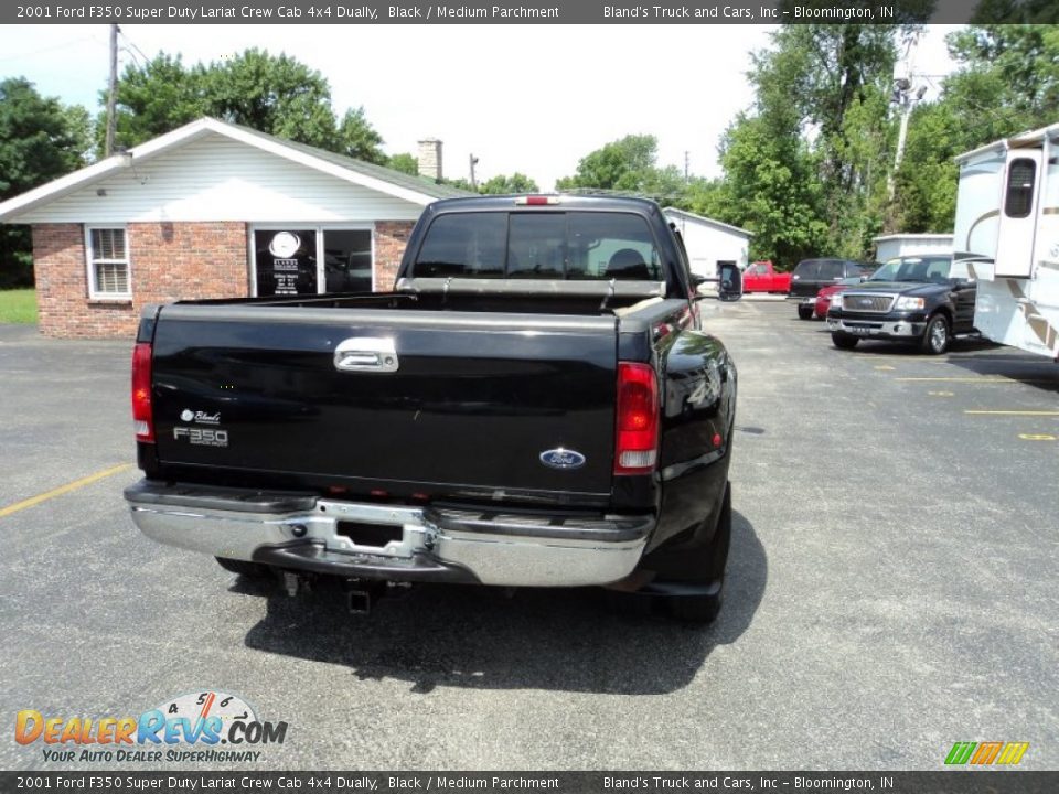 2001 Ford F350 Super Duty Lariat Crew Cab 4x4 Dually Black / Medium Parchment Photo #24