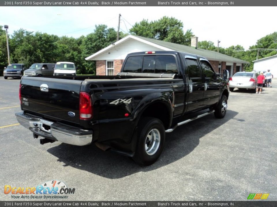 2001 Ford F350 Super Duty Lariat Crew Cab 4x4 Dually Black / Medium Parchment Photo #26