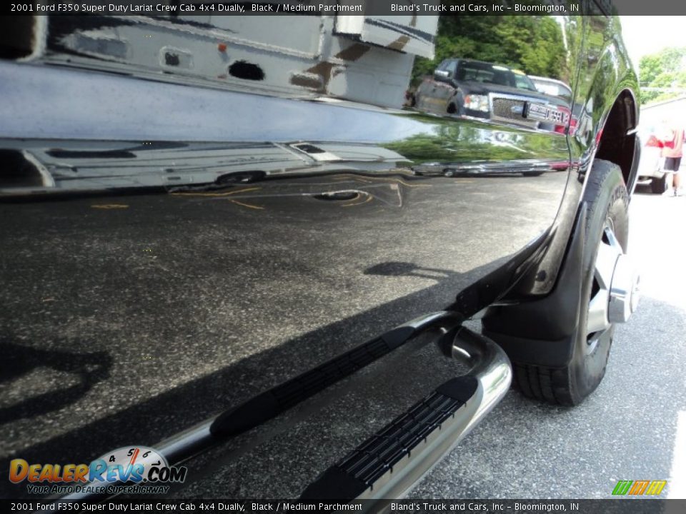 2001 Ford F350 Super Duty Lariat Crew Cab 4x4 Dually Black / Medium Parchment Photo #27