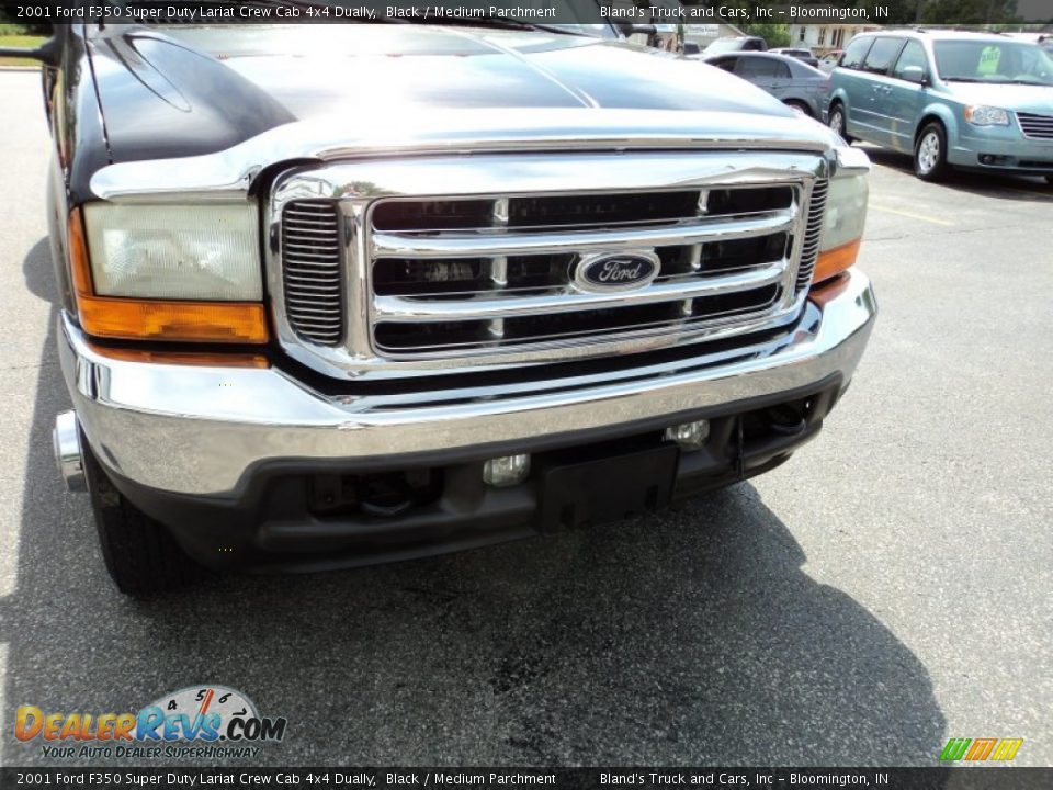 2001 Ford F350 Super Duty Lariat Crew Cab 4x4 Dually Black / Medium Parchment Photo #29