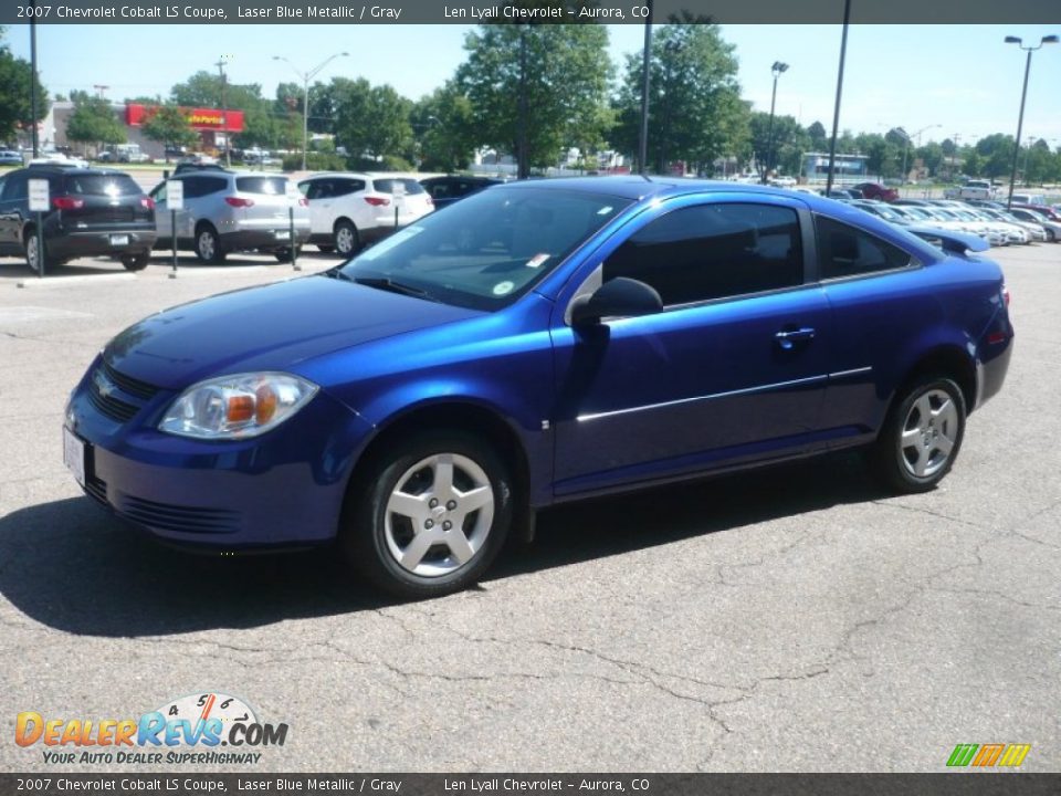 2007 Chevrolet Cobalt LS Coupe Laser Blue Metallic / Gray Photo #2