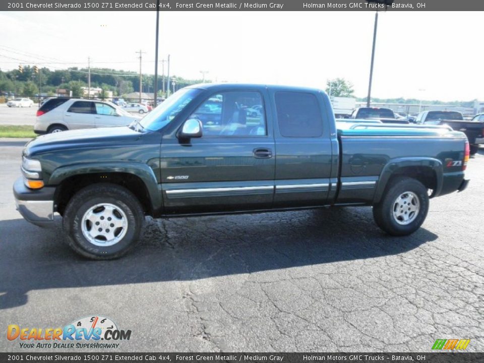 2001 Chevrolet Silverado 1500 Z71 Extended Cab 4x4 Forest Green Metallic / Medium Gray Photo #4