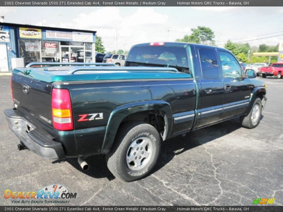 2001 Chevrolet Silverado 1500 Z71 Extended Cab 4x4 Forest Green Metallic / Medium Gray Photo #25