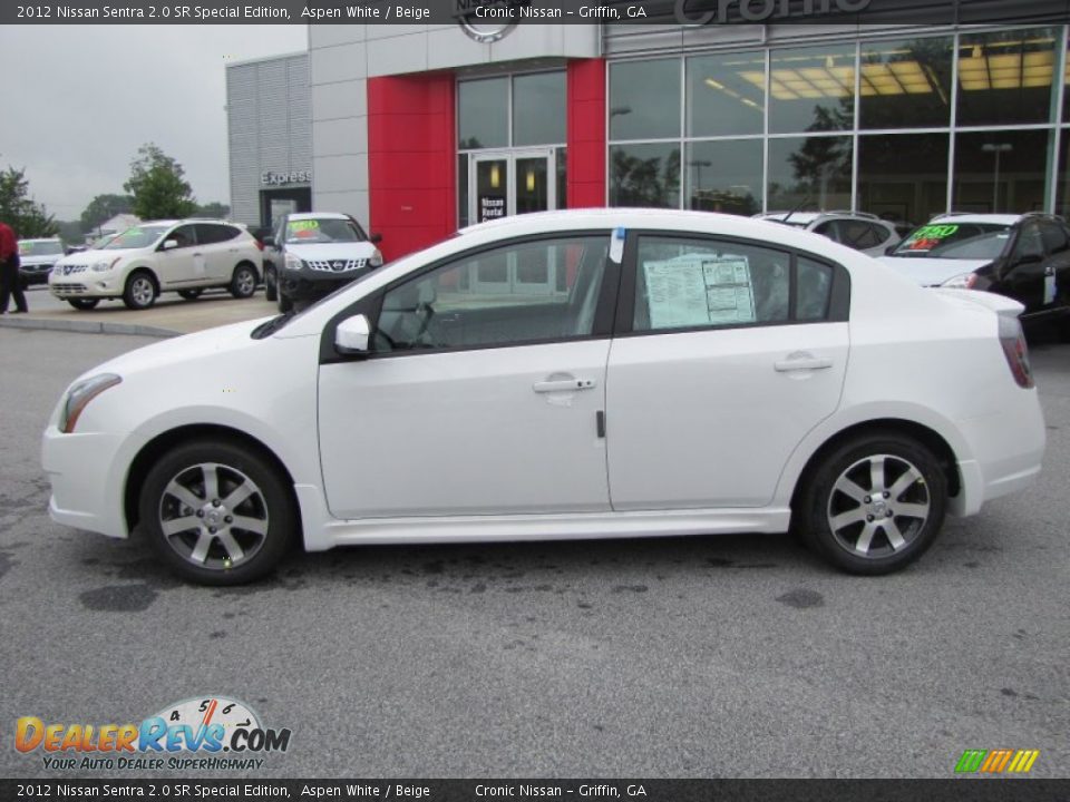 2012 Nissan Sentra 2.0 SR Special Edition Aspen White / Beige Photo #2