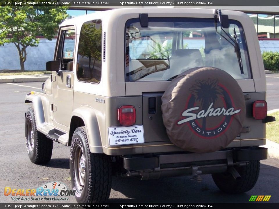 1990 Jeep Wrangler Sahara 4x4 Sand Beige Metallic / Camel Photo #8