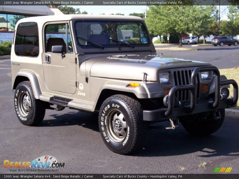 1990 Jeep Wrangler Sahara 4x4 Sand Beige Metallic / Camel Photo #13
