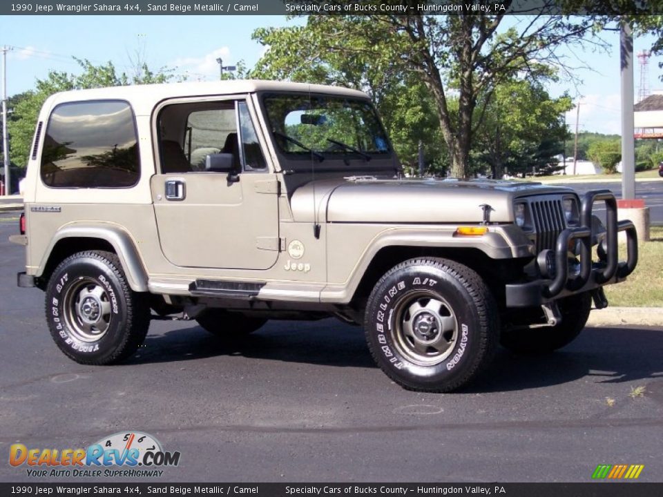 1990 Jeep Wrangler Sahara 4x4 Sand Beige Metallic / Camel Photo #14