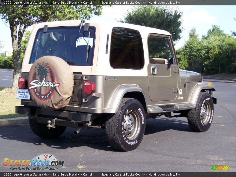 1990 Jeep Wrangler Sahara 4x4 Sand Beige Metallic / Camel Photo #17