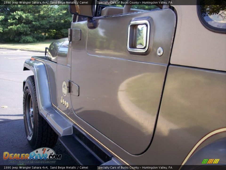 1990 Jeep Wrangler Sahara 4x4 Sand Beige Metallic / Camel Photo #25