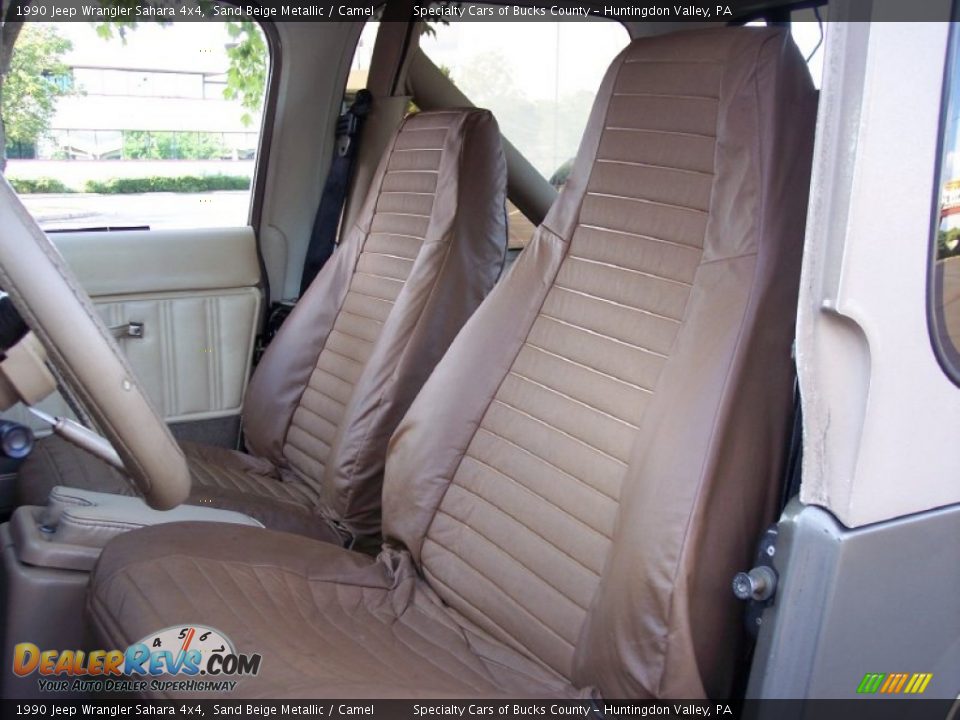 1990 Jeep Wrangler Sahara 4x4 Sand Beige Metallic / Camel Photo #34