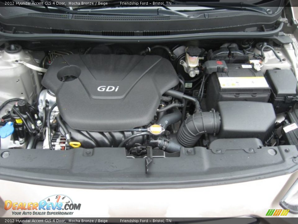 2012 Hyundai Accent GLS 4 Door 1.6 Liter GDI DOHC 16-Valve D-CVVT 4 Cylinder Engine Photo #9