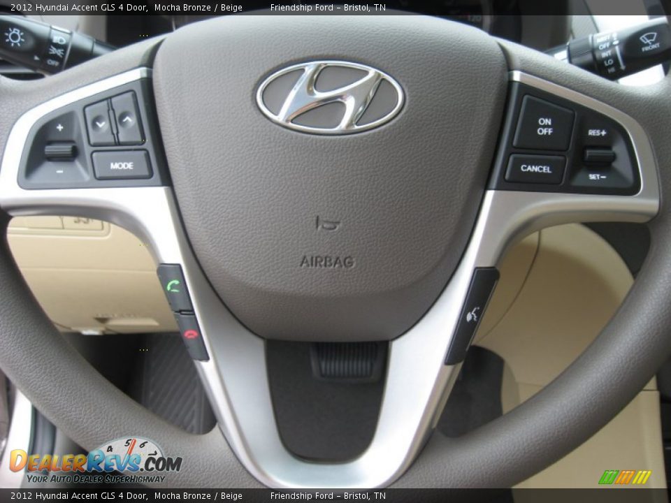 2012 Hyundai Accent GLS 4 Door Steering Wheel Photo #27
