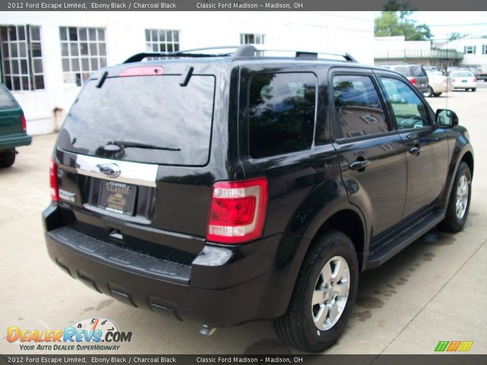 2012 Ford Escape Limited Ebony Black / Charcoal Black Photo #5