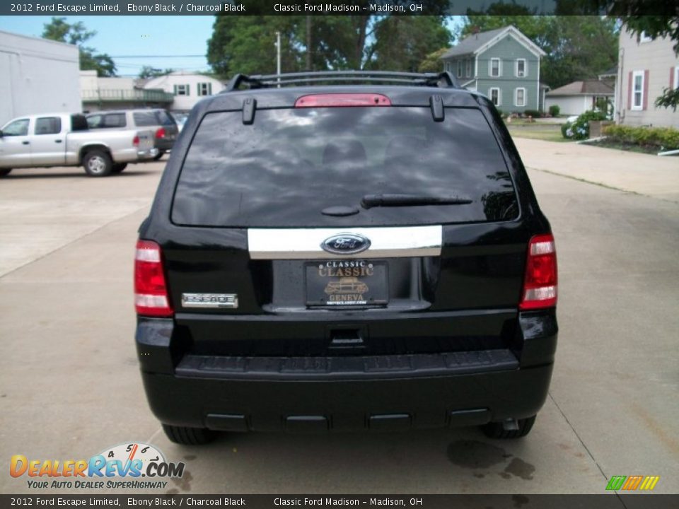 2012 Ford Escape Limited Ebony Black / Charcoal Black Photo #6