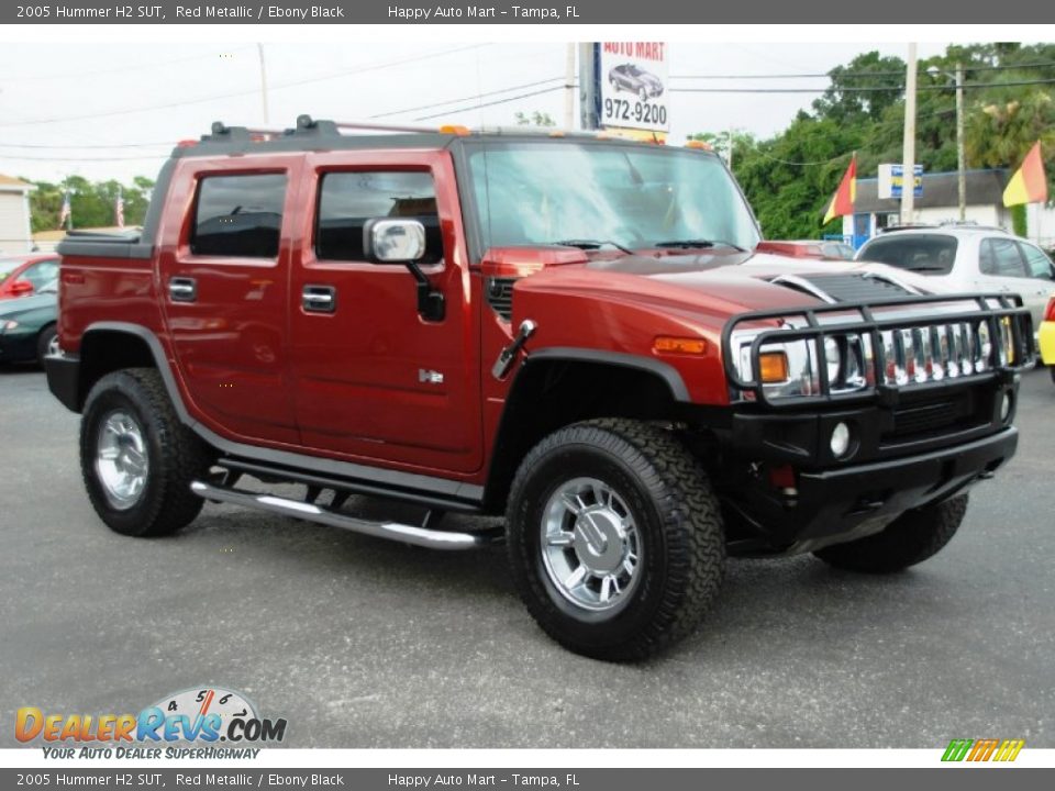 2005 Hummer H2 SUT Red Metallic / Ebony Black Photo #2