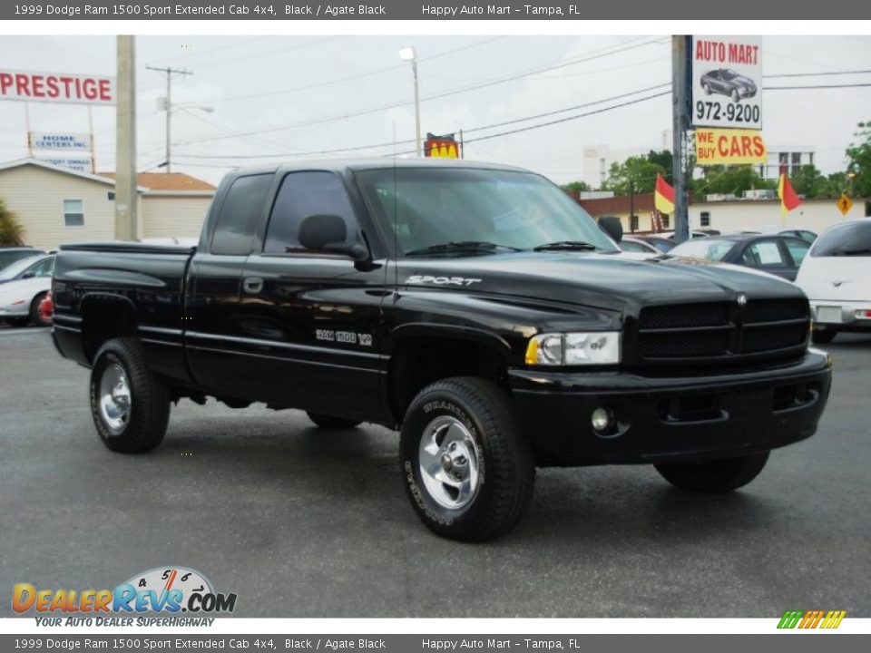 1999 Dodge Ram 1500 Sport Extended Cab 4x4 Black / Agate Black Photo #4