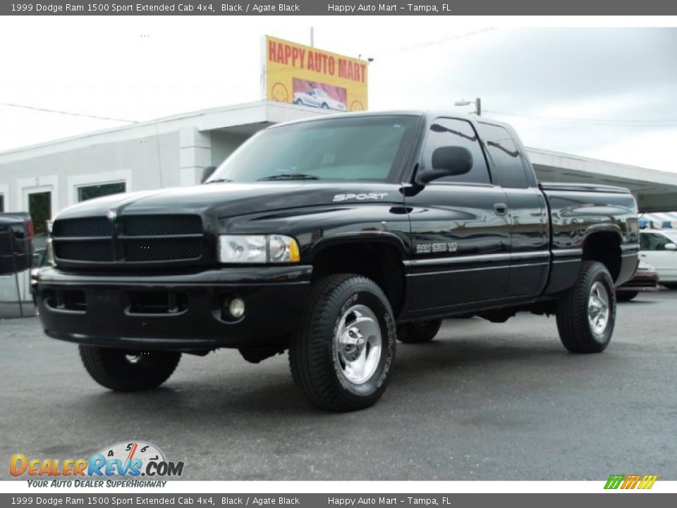 1999 Dodge Ram 1500 Sport Extended Cab 4x4 Black / Agate Black Photo #5