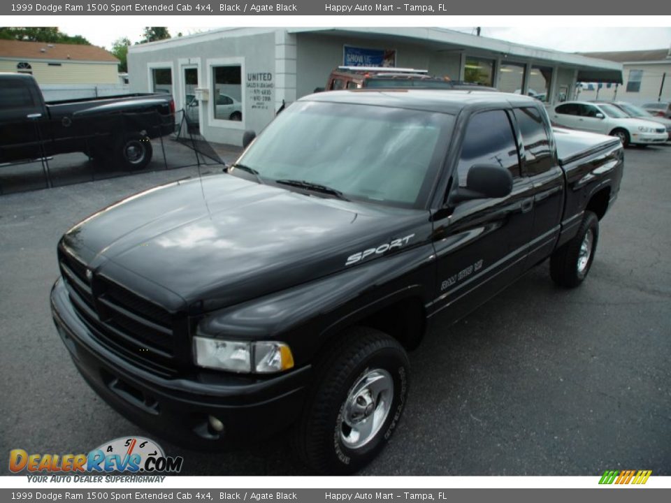 1999 Dodge Ram 1500 Sport Extended Cab 4x4 Black / Agate Black Photo #10