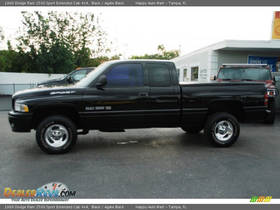 1999 Dodge Ram 1500 Sport Extended Cab 4x4 Black / Agate Black Photo #13