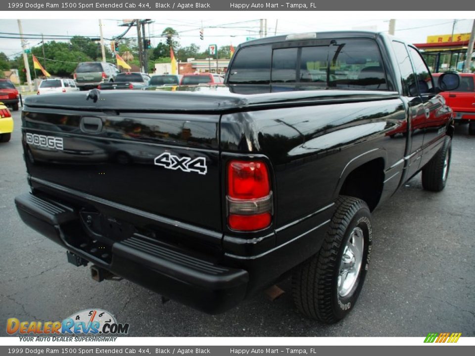 1999 Dodge Ram 1500 Sport Extended Cab 4x4 Black / Agate Black Photo #16