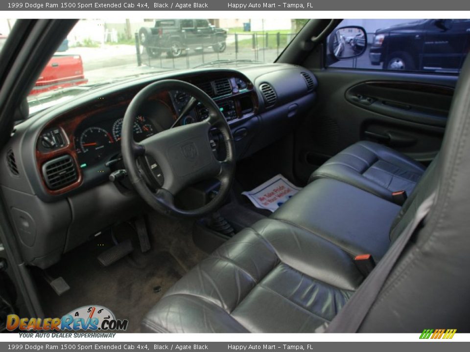 Agate Black Interior - 1999 Dodge Ram 1500 Sport Extended Cab 4x4 Photo #21