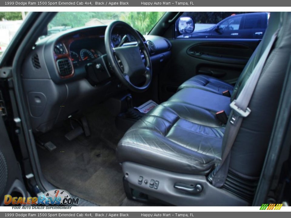 1999 Dodge Ram 1500 Sport Extended Cab 4x4 Black / Agate Black Photo #22