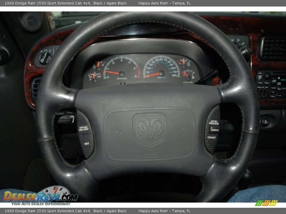 1999 Dodge Ram 1500 Sport Extended Cab 4x4 Black / Agate Black Photo #23