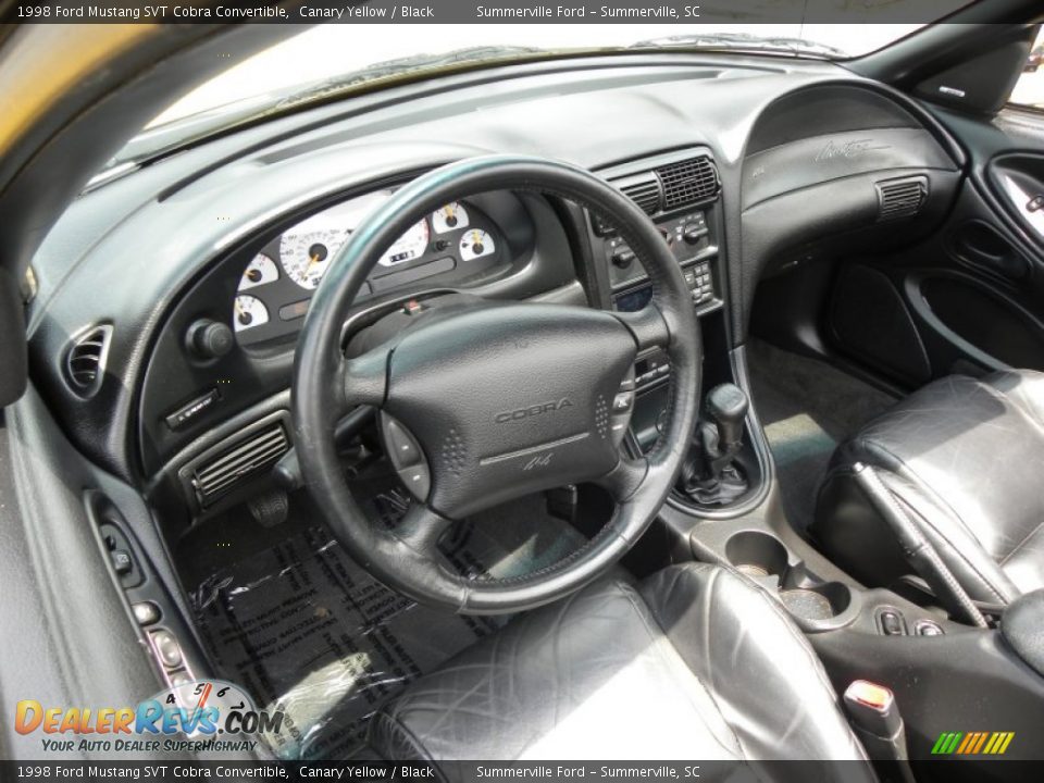 Black Interior - 1998 Ford Mustang SVT Cobra Convertible Photo #4