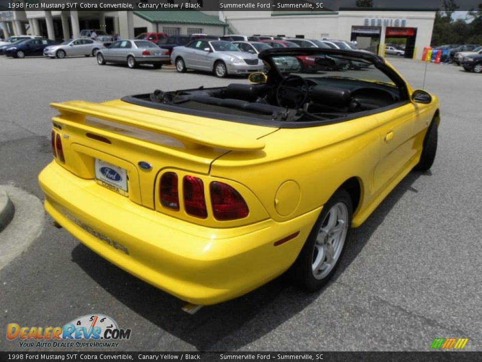 1998 Ford Mustang SVT Cobra Convertible Canary Yellow / Black Photo #10