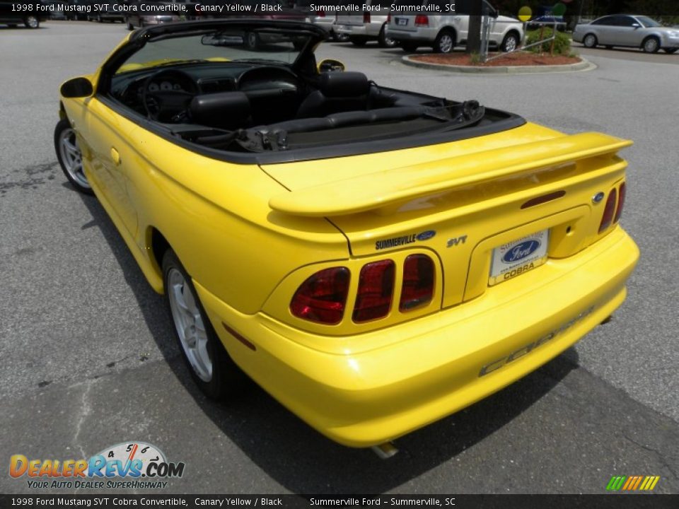 1998 Ford Mustang SVT Cobra Convertible Canary Yellow / Black Photo #11