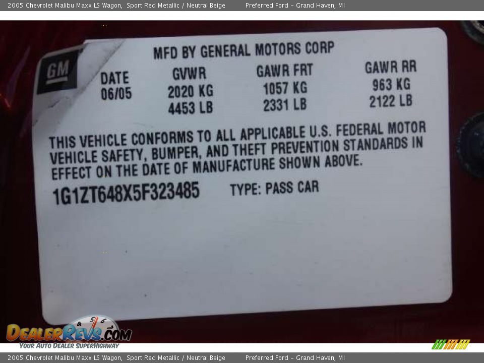 2005 Chevrolet Malibu Maxx LS Wagon Sport Red Metallic / Neutral Beige Photo #22