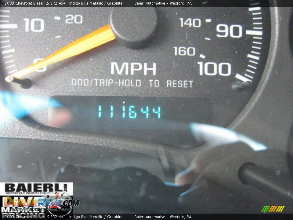 2003 Chevrolet Blazer LS ZR2 4x4 Indigo Blue Metallic / Graphite Photo #20