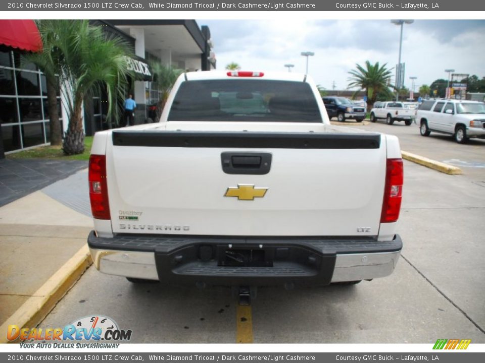 2010 Chevrolet Silverado 1500 LTZ Crew Cab White Diamond Tricoat / Dark Cashmere/Light Cashmere Photo #3