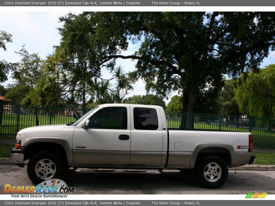 2001 Chevrolet Silverado 1500 Z71 Extended Cab 4x4 Summit White / Graphite Photo #3