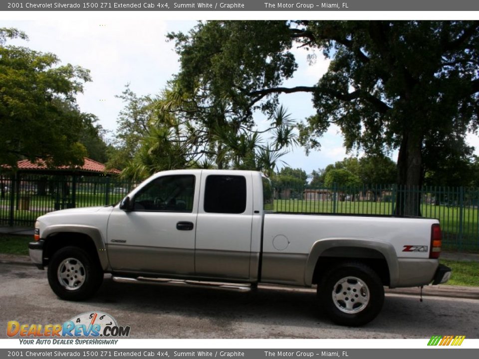 2001 Chevrolet Silverado 1500 Z71 Extended Cab 4x4 Summit White / Graphite Photo #4