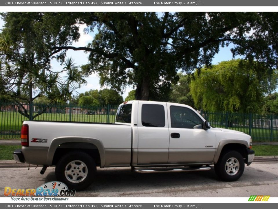 2001 Chevrolet Silverado 1500 Z71 Extended Cab 4x4 Summit White / Graphite Photo #11