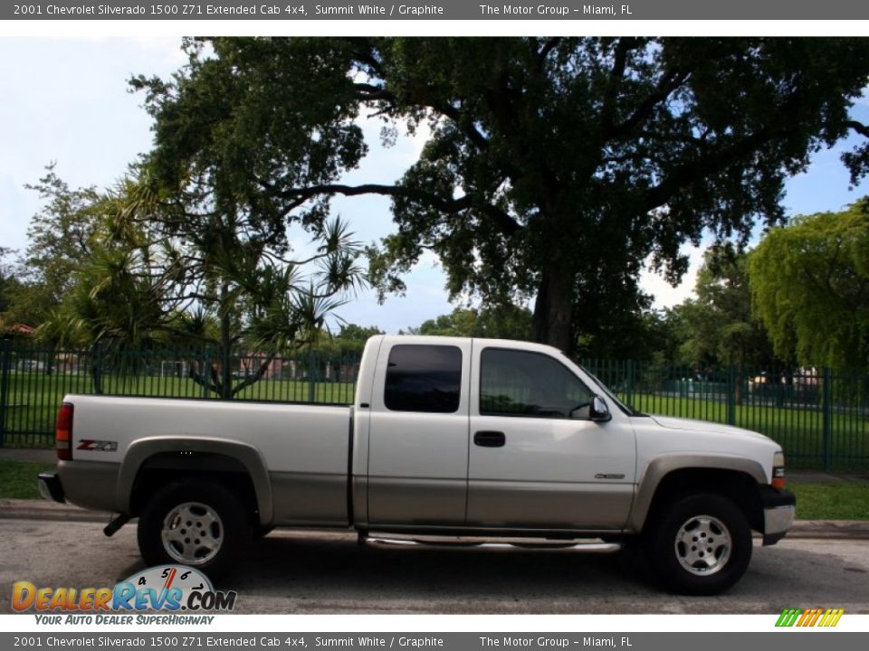 2001 Chevrolet Silverado 1500 Z71 Extended Cab 4x4 Summit White / Graphite Photo #12