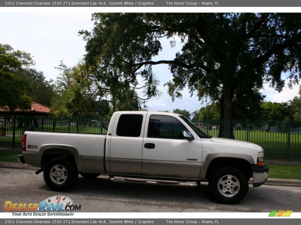 2001 Chevrolet Silverado 1500 Z71 Extended Cab 4x4 Summit White / Graphite Photo #13