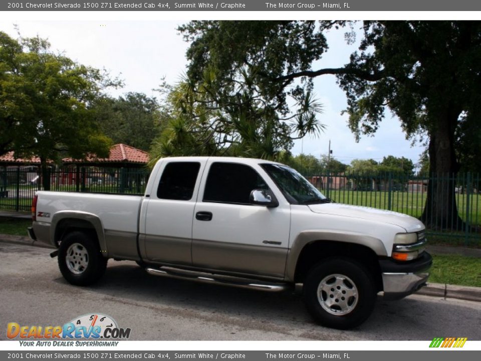 2001 Chevrolet Silverado 1500 Z71 Extended Cab 4x4 Summit White / Graphite Photo #14