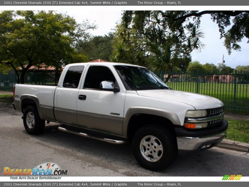 2001 Chevrolet Silverado 1500 Z71 Extended Cab 4x4 Summit White / Graphite Photo #15