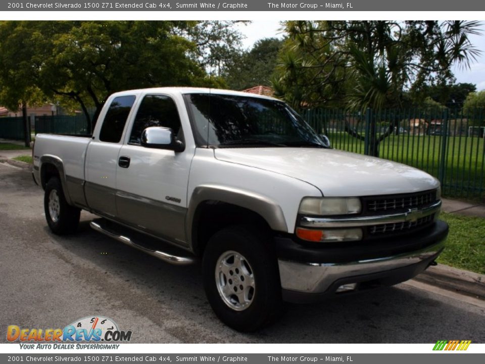 2001 Chevrolet Silverado 1500 Z71 Extended Cab 4x4 Summit White / Graphite Photo #16