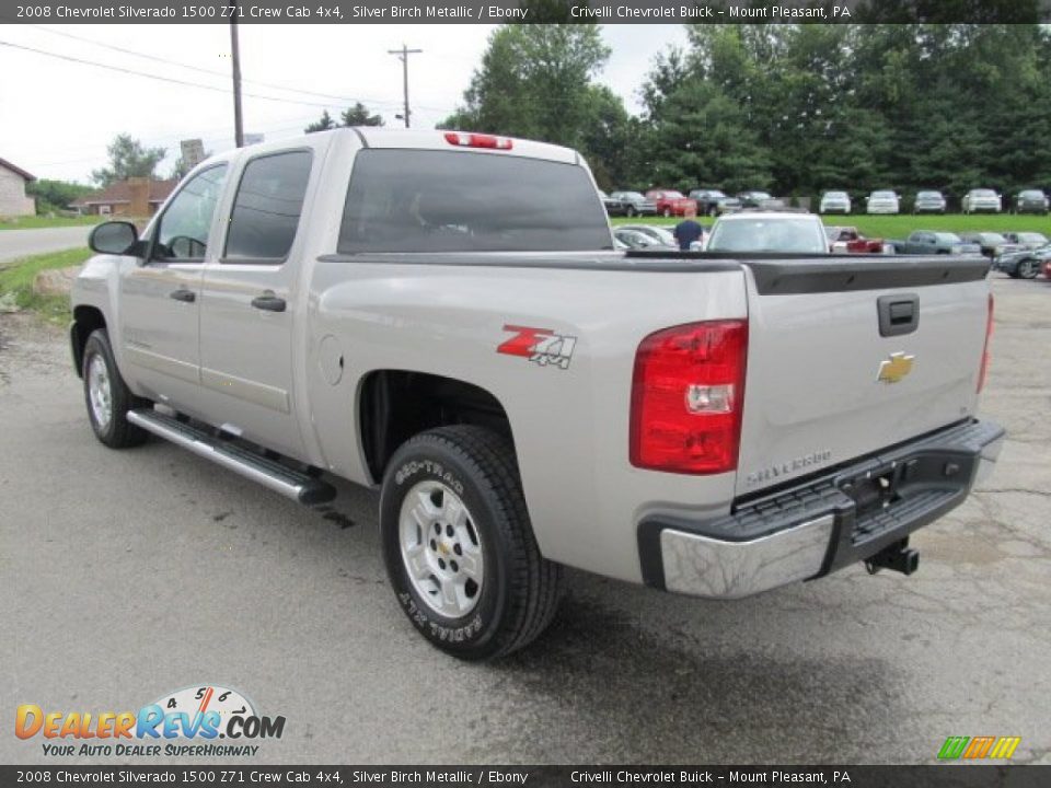2008 Chevrolet Silverado 1500 Z71 Crew Cab 4x4 Silver Birch Metallic / Ebony Photo #5