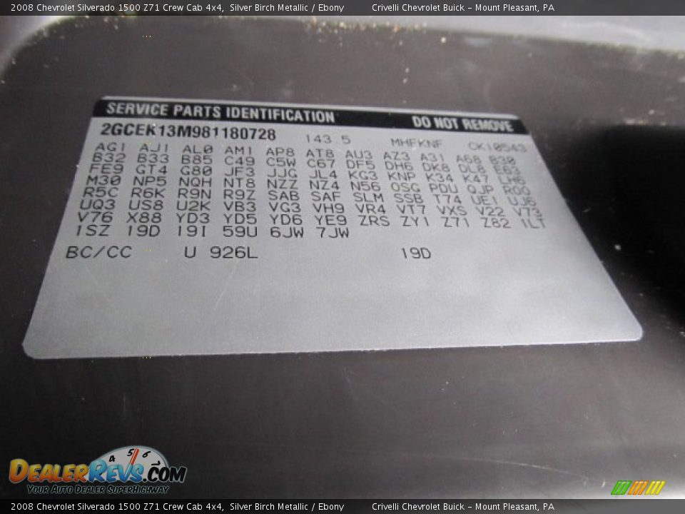 2008 Chevrolet Silverado 1500 Z71 Crew Cab 4x4 Silver Birch Metallic / Ebony Photo #33