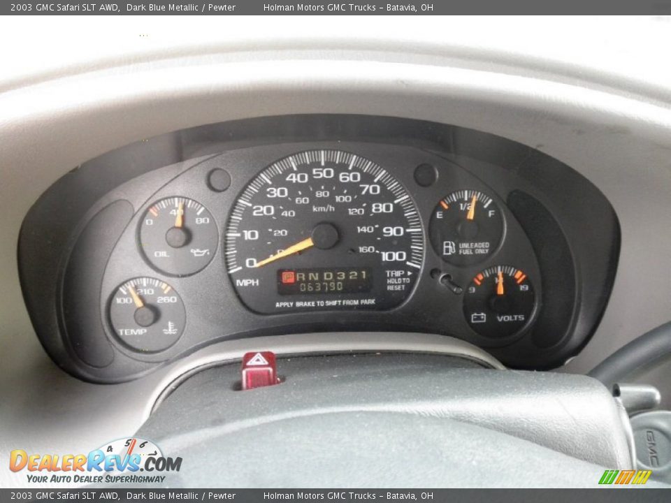 2003 GMC Safari SLT AWD Gauges Photo #9