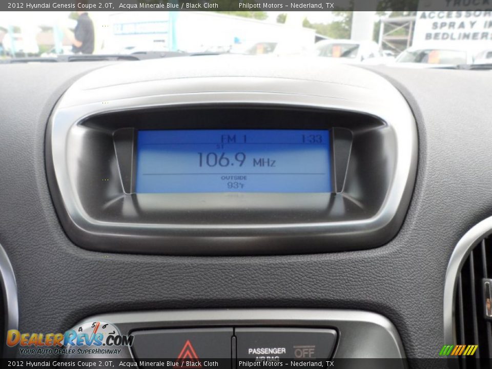 2012 Hyundai Genesis Coupe 2.0T Acqua Minerale Blue / Black Cloth Photo #27